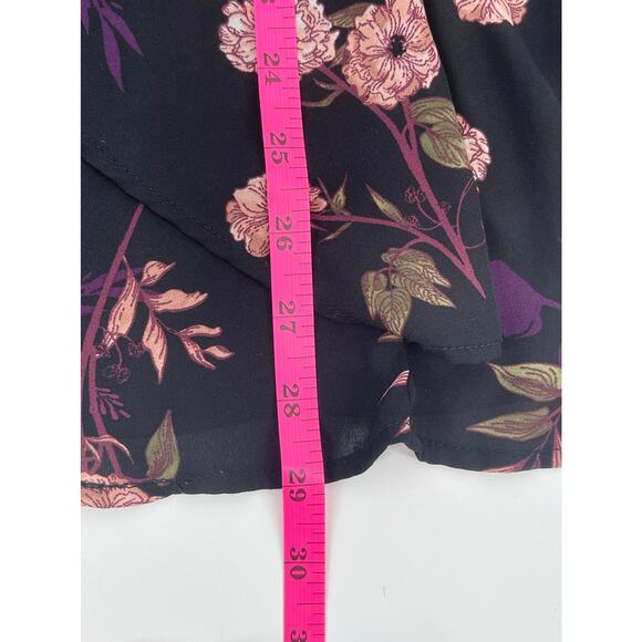 Torrid Black‎ Pink Purple Floral Top V-Neck Whimsigoth Ruffle Size 2X - Picture 7 of 8